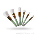 6pcs crystal handle white hair makeup brushes set